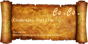 Csaknyai Csilla névjegykártya