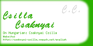csilla csaknyai business card